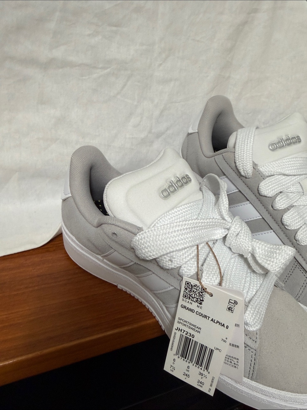adidas Gray and White Low-Top Sneakers - Picture 5 of 7
